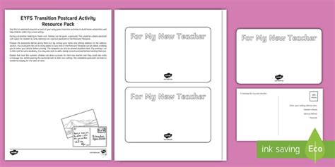 EYFS Transition Activity Postcard Resource Pack - Twinkl