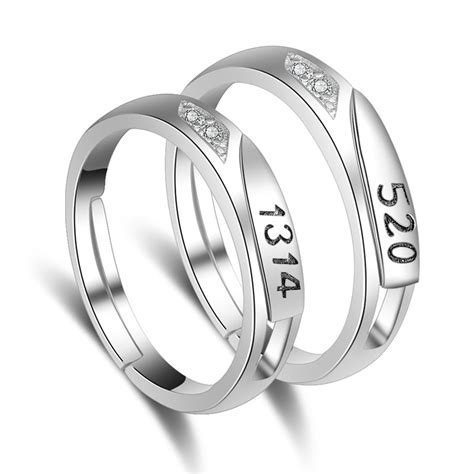 925 Sterling Silver 5201314 Silver Vintage Diam Opening Ring For Women ...