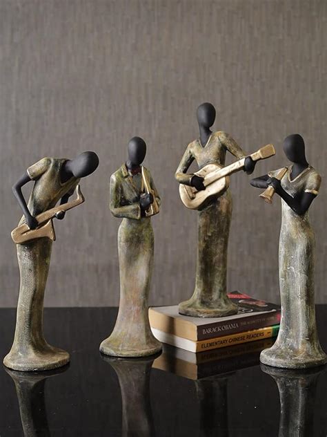 Buy TIED RIBBONS Set of 4 Musical Ladies Playing Instrument Statues ...