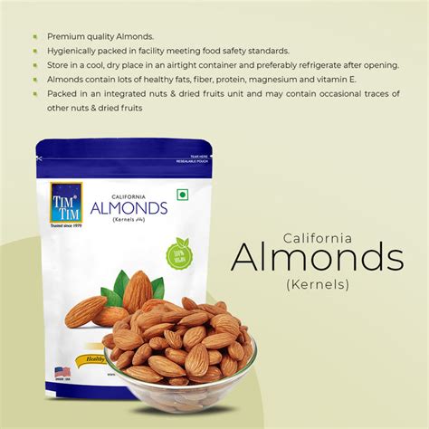 Combo Pack - Tim Tim Premium Almonds (200g), Cashews (200g) & Walnut P ...