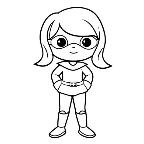 Super Hero Girl Coloring Page Free Printable Coloring Page Outline ...
