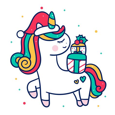 christmas unicorn drawing