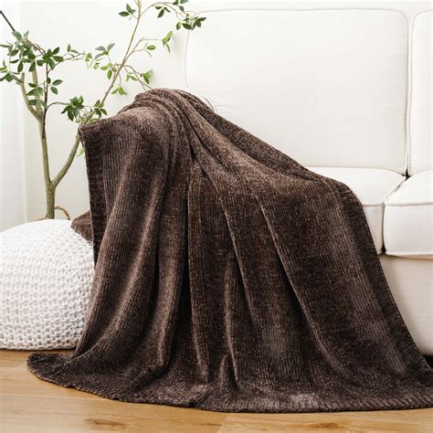 Amazon.com: BATTILO HOME Dark Brown Throw Blanket for Couch, Soft ...