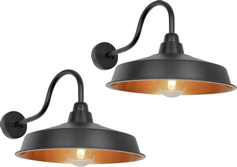 Diyel Gooseneck Barn Light Outdoor, 16 Inch Dome Large Farmhouse ...