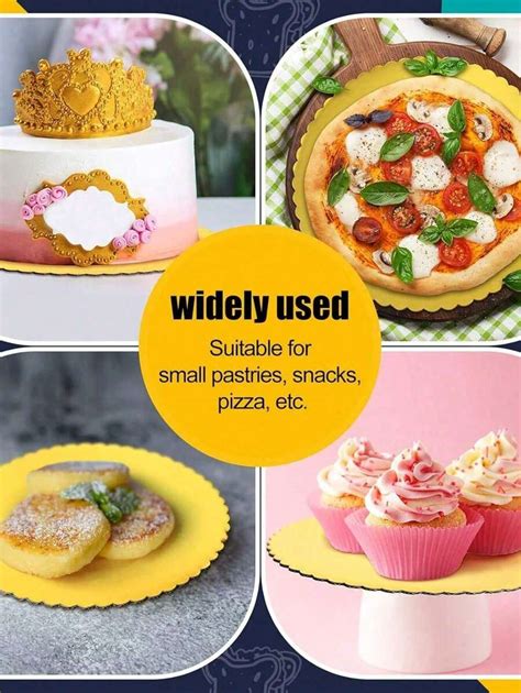 5/10 Peças Bases para Bolo, Bases para Bolo Douradas Redondas de 6, 8 ...