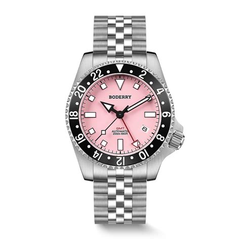 ADMIRAL GMT - 200M Waterproof Titanium Automatic Diver Watch | Pink-(C ...