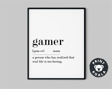 Gamer Definition Print Gamer Poster Gamer Gifts Gamer Sign - Etsy UK