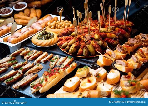 Pinchos and Tapas Typical of the Basque Country, Spain. Selection of ...