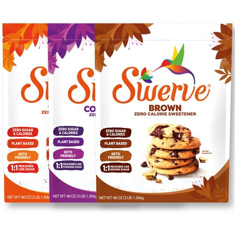 Swerve Baker's Trio - Granular, Confectioners, Brown Sugar Substitute ...