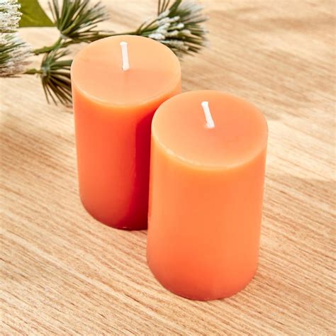 Buy Colour Refresh Set of 2 Mandarin Scented Pillar Candles from Home ...