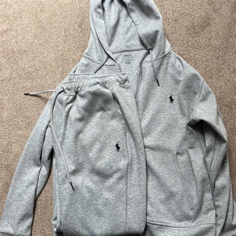 Grey Ralph Lauren tracksuit (whole tracksuit) Worn a... - Depop