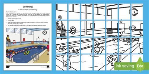 Swimming Collaborative Art Activity