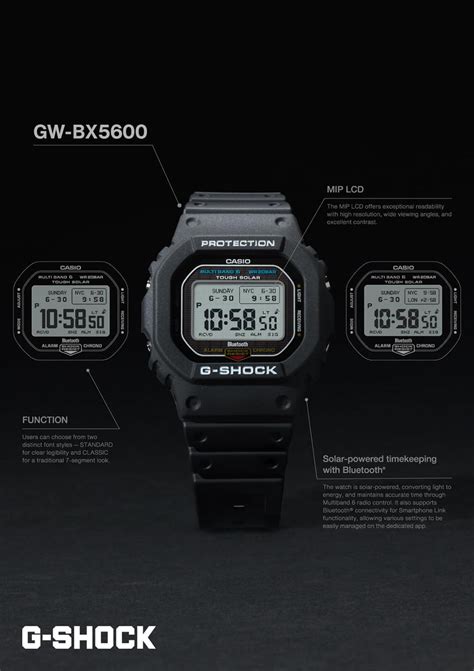 CASIO G‑Shock solar radio men’s watch with MIP LCD & Bluetooth all bla ...