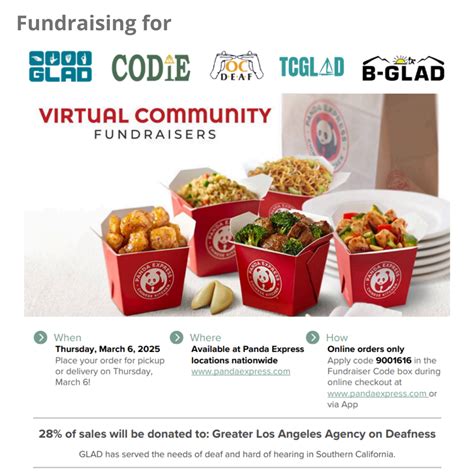 Panda Express Fundraiser - March 26, 2025 - GLAD