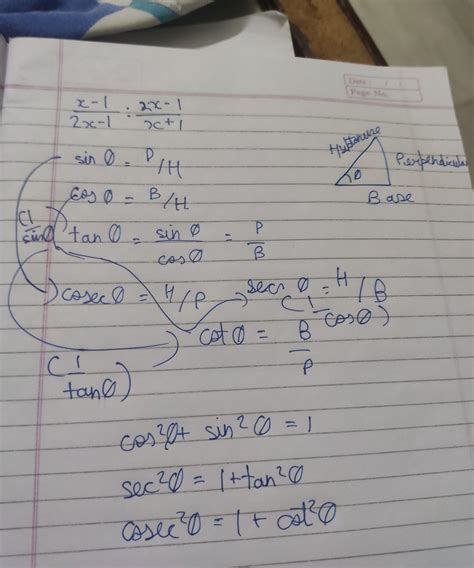 Trigonometric ratios and identities 1 formulas - Brainly.in