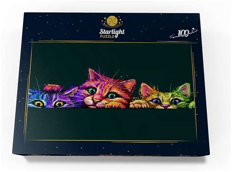 Buy Artistic Neon Colored Portrait of Three Kittens in Pop Art Style ...