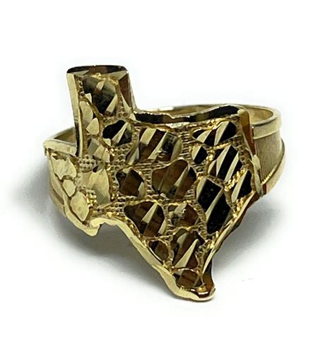 14k Solid Gold TEXAS Nugget Ring (MED, LG) - Fran & Co. Jewelry Inc.