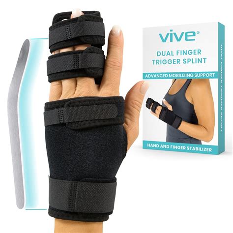 Vive Trigger Finger Splint - Adjustable 2-Finger Brace for Middle, Index, Pinky, or Ring Fingers ...
