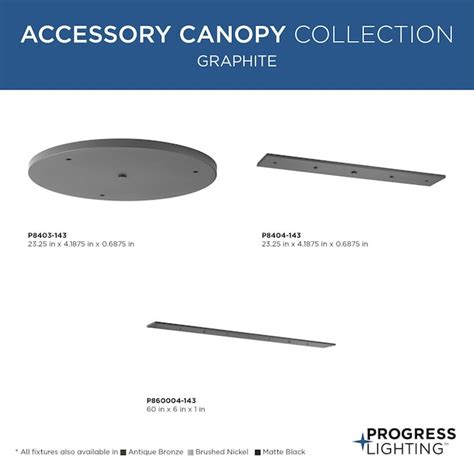 Progress Lighting 23.25-in Graphite Accessory Canopy Metal Ceiling ...