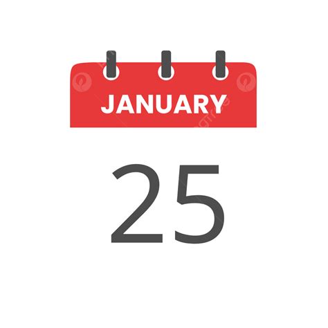 Day Calendar With Date January 25, Calendar Daily, January 25, Calendar ...