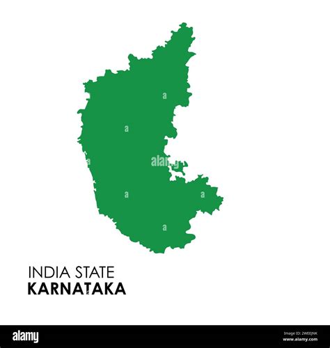 Karnataka map of Indian state. Karnataka map vector illustration. Karnataka map on white ...