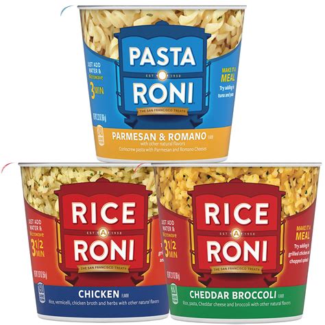 PASTA RONI Rice a Roni Cups Variety Pack - 3 Flavors, 12 Count (2.25 Oz ...