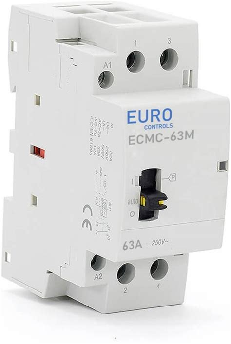 Euro Controls 63 Amps 2pole 2NO Modular Power Contactor with Manual ...