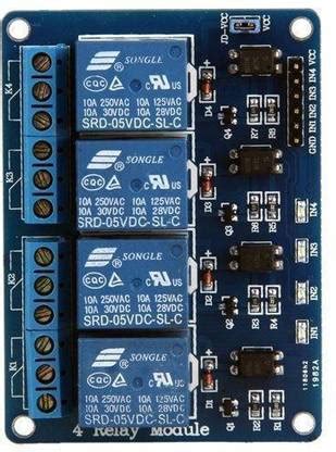 Robokitshop 4 Channel 5V 10A Relay Module Board With Optocoupler ...