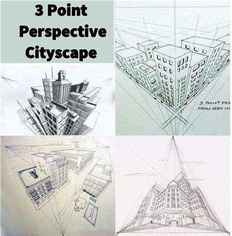 3 Point Perspective Drawings _ Three Point Perspective Examples - XLYIJJ
