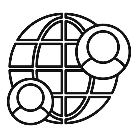 Global know client icon outline vector risk bank market | Premium Vector