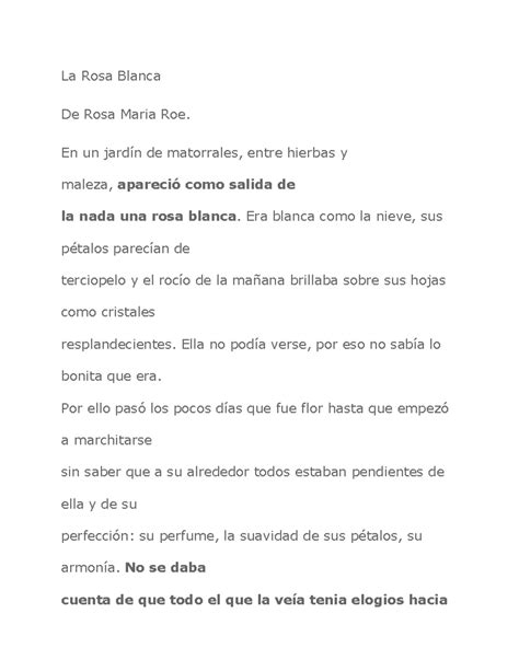 La Rosa Blanca Cuento - La Rosa Blanca De Rosa Maria Roe. En un jardín ...