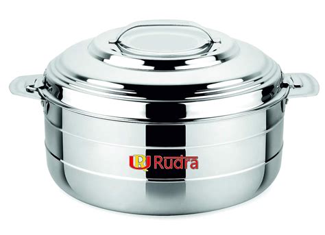 Buy Rudra Glamour Stainless Steel Casserole, (Silver) (3500ml) Online ...