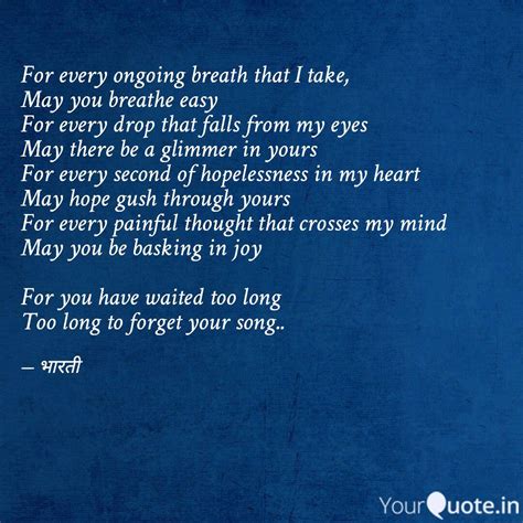 For every ongoing breath ... | Quotes & Writings by Bharti Kumari ...