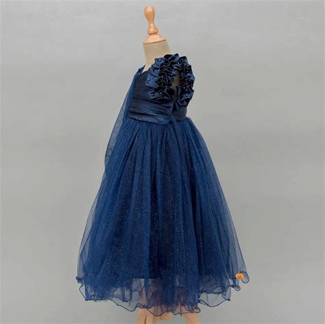Buy Navy Blue & Green Glittery Girls Gown – Mumkins