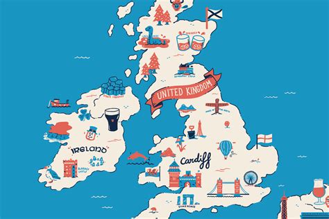 Europe World Map with Landmarks 的图像结果