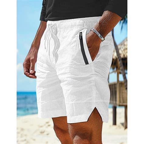 Hombre Pantalón corto Pantalones cortos de lino Pantalones cortos de ...