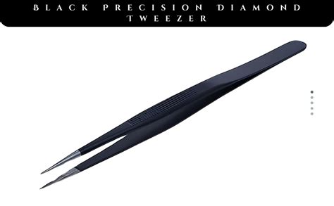 Alis Black Precision Diamond Tweezer, 16cm Anti-Static Stainless Steel ...