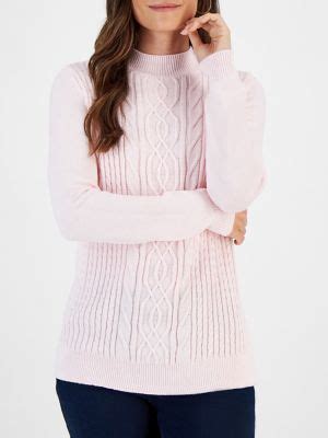 Mock-Neck Cable-Knit Sweater