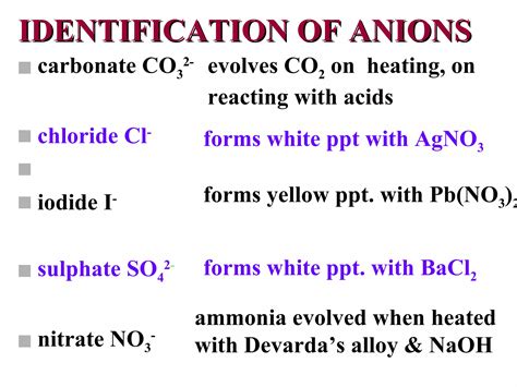 Ppt2 Tests For Anions | PPT