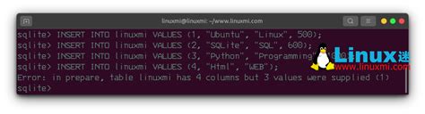 SQLite Linux 的图像结果