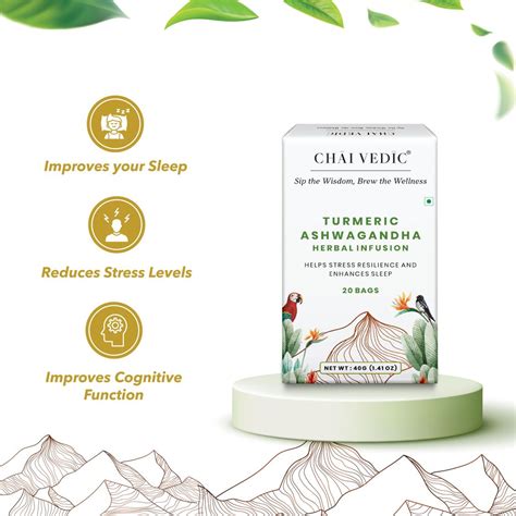 Chai Vedic Turmeric Ashwagandha Herbal Infusion Tea | 20 Tea Bags | Tea ...