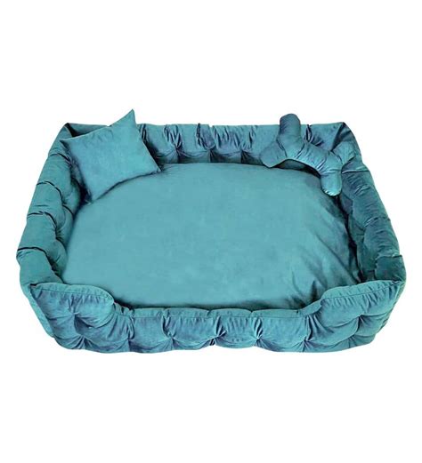 Buy Large Pet Bed In Aqua Blue Colour By Hiputee Online - Dog Beds ...