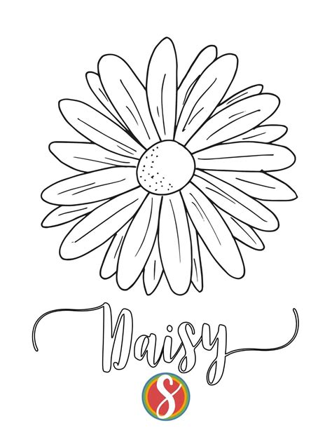 Free Daisy Coloring Pages — Stevie Doodles