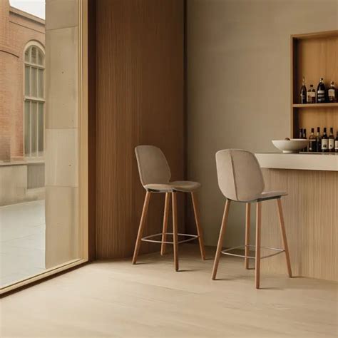 BIM objects - Free download! OSW0080MA - Counter chair with wooden 4 ...