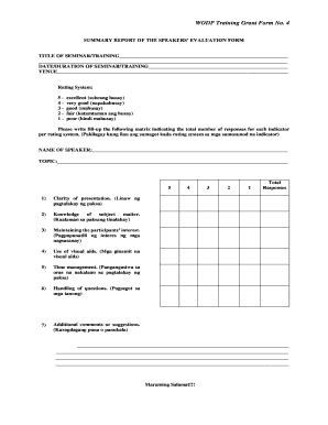Fillable Online WODP Training Grant Form No. 4 - blr.dole.gov.ph Fax ...