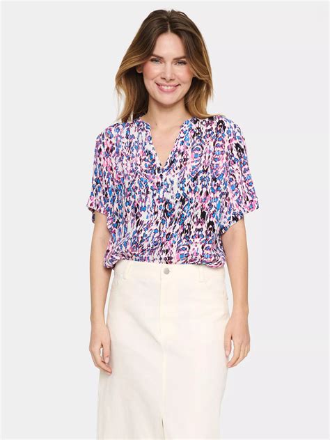 Saint Tropez Agnes Abstract Print V-Neck Blouse, Multi