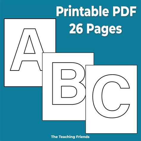 Printable Uppercase Alphabet Letters - Large A-Z Block Letters Big ...