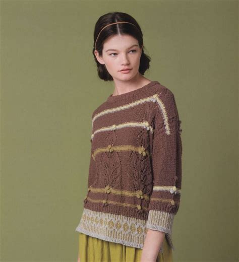 Stylish brown women sweater knitting pattern – JPCrochet