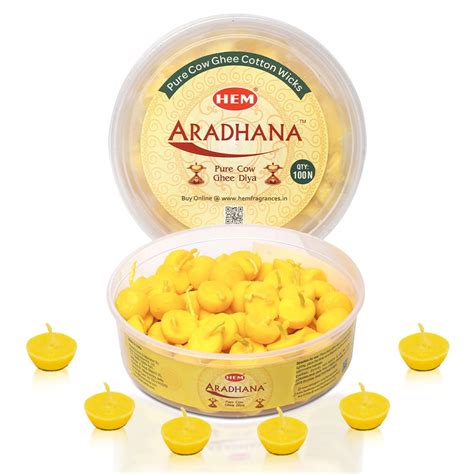 Buy Hem Aradhana Pure Cow Ghee Diya with Batti Pack of 100 | Ready-to ...