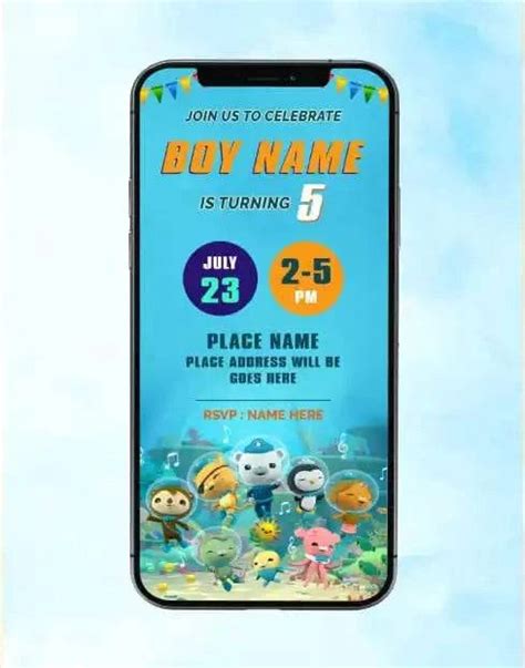 Octonauts Birthday Invitation | Underwater Cartoon Theme Kids Birthday ...